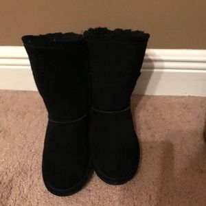 Girls black fur boots